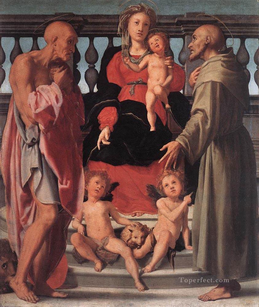 Madonna And Child With Two Saints portraitist Florentine Mannerism Jacopo da Pontormo Oil Paintings